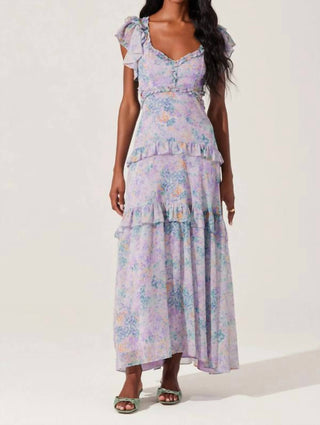 Astr - Mable Floral Tiered Ruffle Maxi Dress