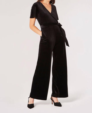 Apricot - Angel Velvet Wrap Jumpsuit