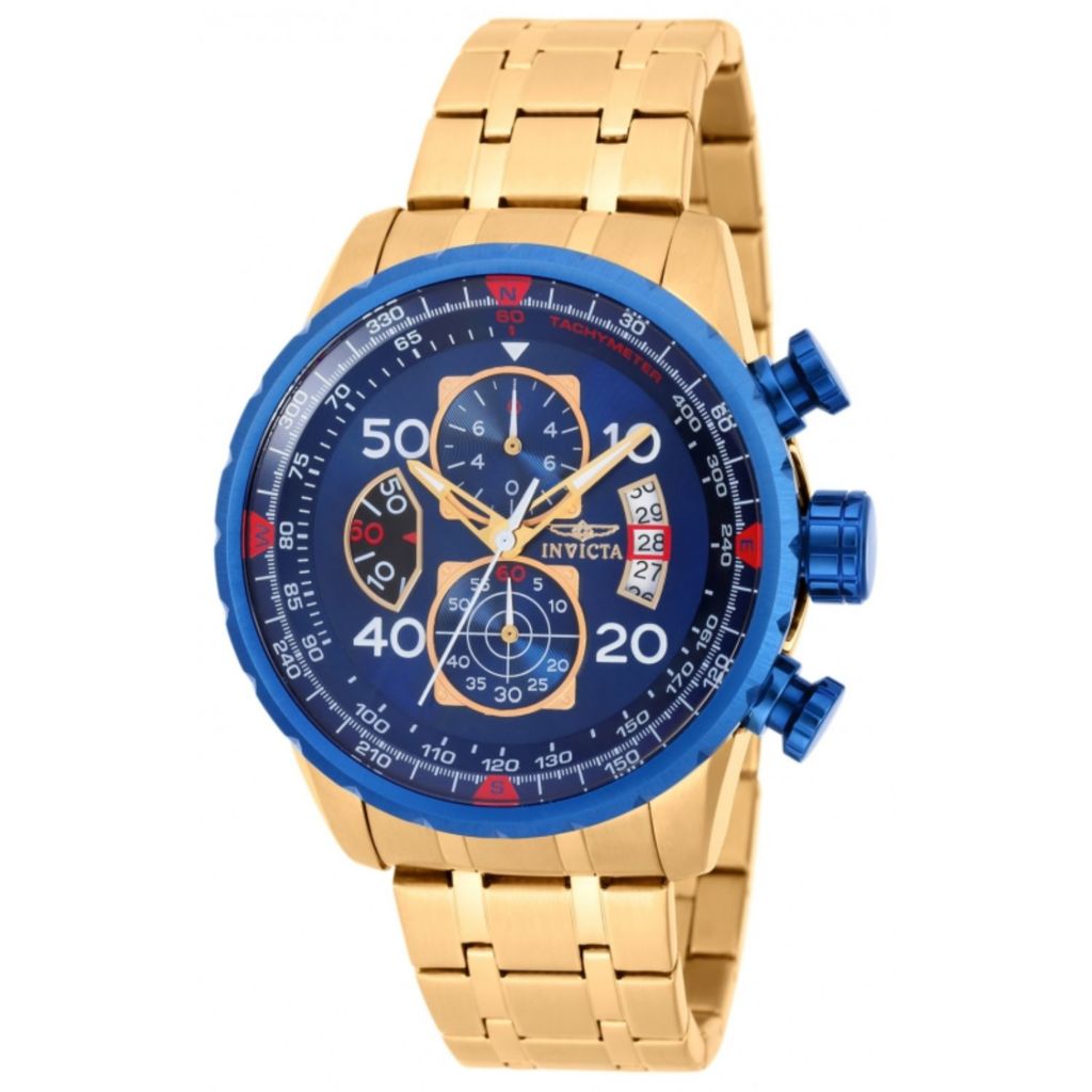 Invicta Aviator 48mm Quartz Chronograph Bracelet Watch – Steals