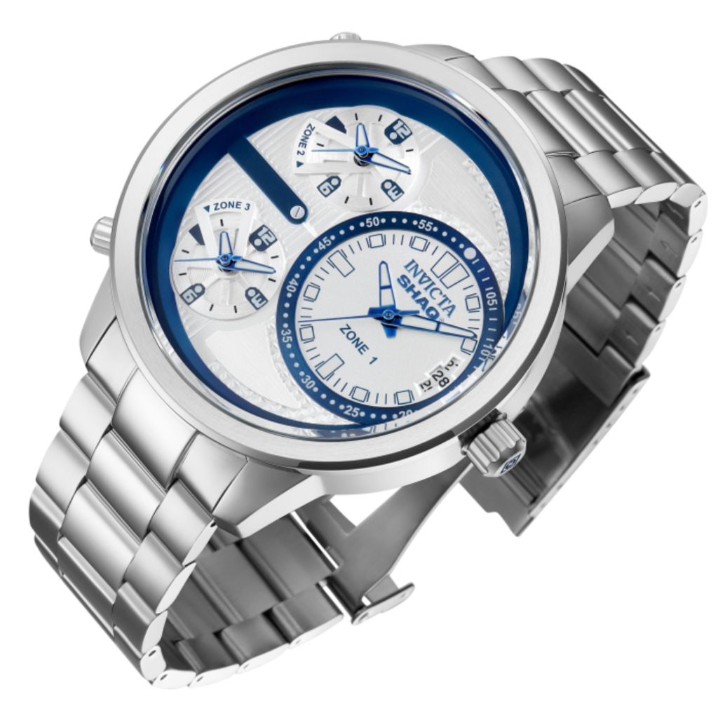Invicta Shaq 53mm Ltd Edition Quartz Tri Time Stainless Steel