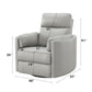Sagen Gray Leather Aire Recliner W/Swivel & Glider