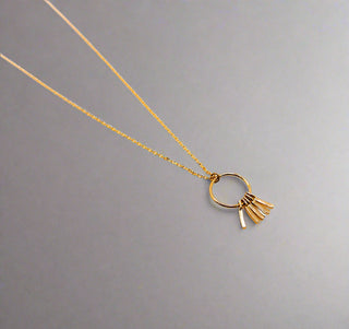 Golden Wind Chimes Pendant Necklace