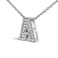 10K White Gold Diamond Accent "A" Initial Bubble Pendant Necklace