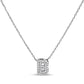 10K White Gold Diamond Accent "A" Initial Bubble Pendant Necklace