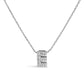 10K White Gold Diamond Accent "A" Initial Bubble Pendant Necklace