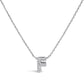10K White Gold Diamond Accent "A" Initial Bubble Pendant Necklace