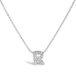 10K White Gold Diamond Accent "A" Initial Bubble Pendant Necklace
