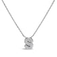 10K White Gold Diamond Accent "A" Initial Bubble Pendant Necklace