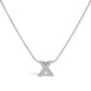 10K White Gold Diamond Accent "A" Initial Bubble Pendant Necklace