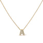 10K White Gold Diamond Accent "A" Initial Bubble Pendant Necklace