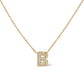10K White Gold Diamond Accent "A" Initial Bubble Pendant Necklace
