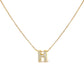 10K White Gold Diamond Accent "A" Initial Bubble Pendant Necklace