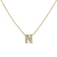 10K White Gold Diamond Accent "A" Initial Bubble Pendant Necklace