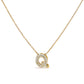 10K White Gold Diamond Accent "A" Initial Bubble Pendant Necklace