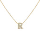 10K White Gold Diamond Accent "A" Initial Bubble Pendant Necklace