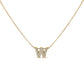 10K White Gold Diamond Accent "A" Initial Bubble Pendant Necklace