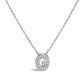10K White Gold Diamond Accent "A" Initial Bubble Pendant Necklace