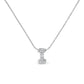 10K White Gold Diamond Accent "A" Initial Bubble Pendant Necklace