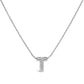 10K White Gold Diamond Accent "A" Initial Bubble Pendant Necklace