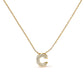 10K White Gold Diamond Accent "A" Initial Bubble Pendant Necklace
