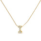 10K White Gold Diamond Accent "A" Initial Bubble Pendant Necklace