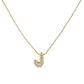 10K White Gold Diamond Accent "A" Initial Bubble Pendant Necklace