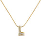 10K White Gold Diamond Accent "A" Initial Bubble Pendant Necklace