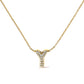 10K White Gold Diamond Accent "A" Initial Bubble Pendant Necklace