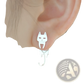 925 Sterling Silver Asymmetric Cat and Fish Stud Earrings