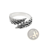 925 Sterling Silver Detailed Angel Wing Ring