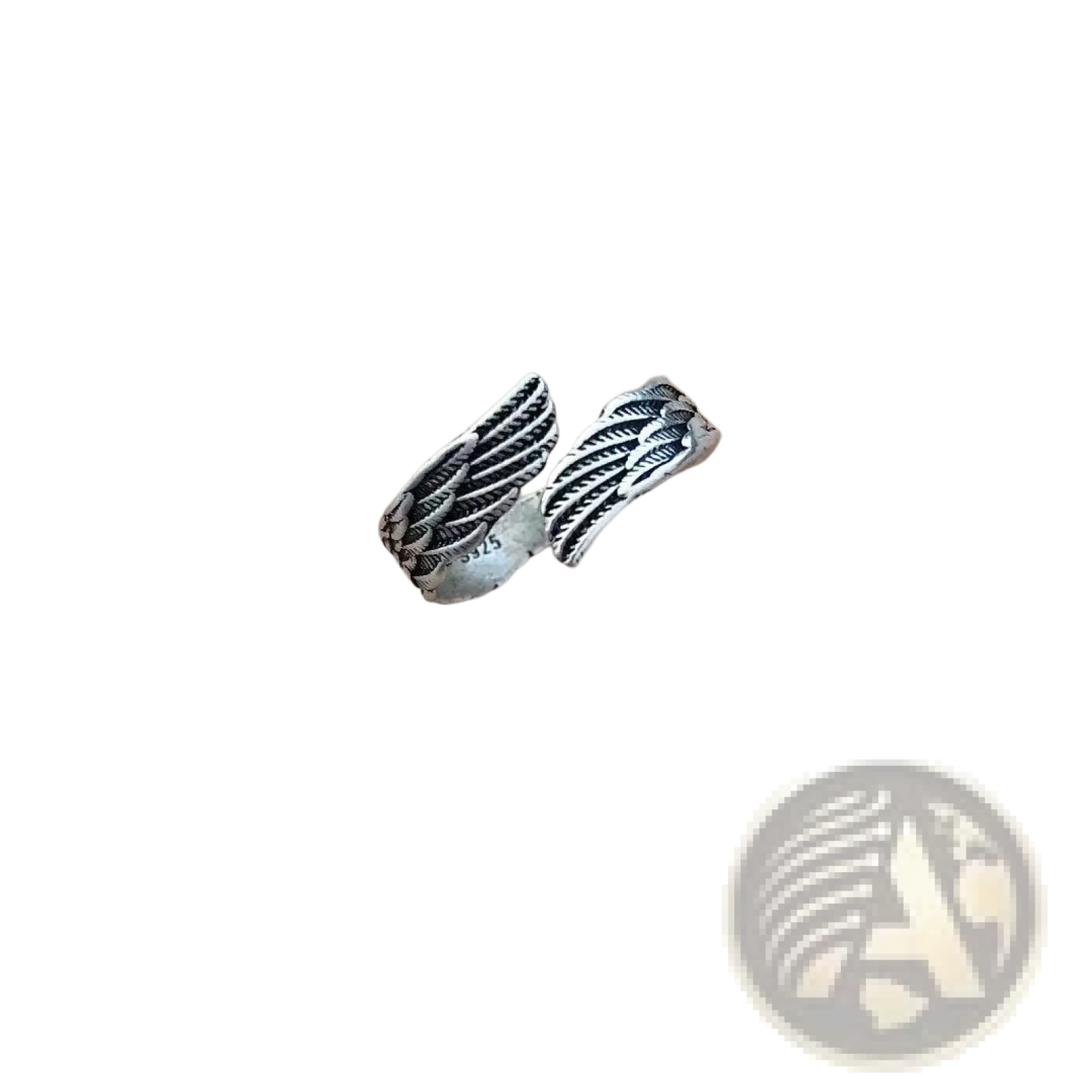 925 Sterling Silver Detailed Angel Wing Ring