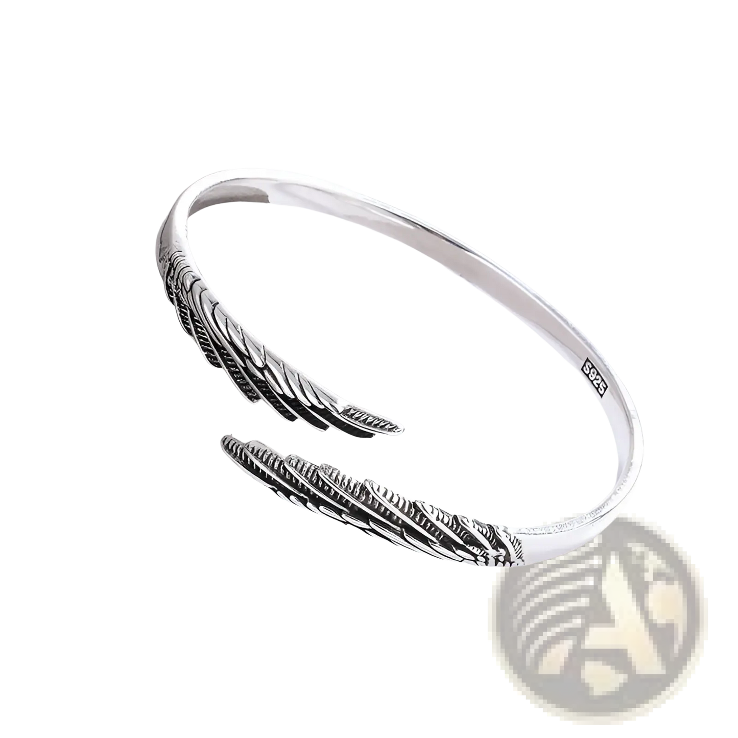 925 Sterling Silver Detailed Angel Wing Ring