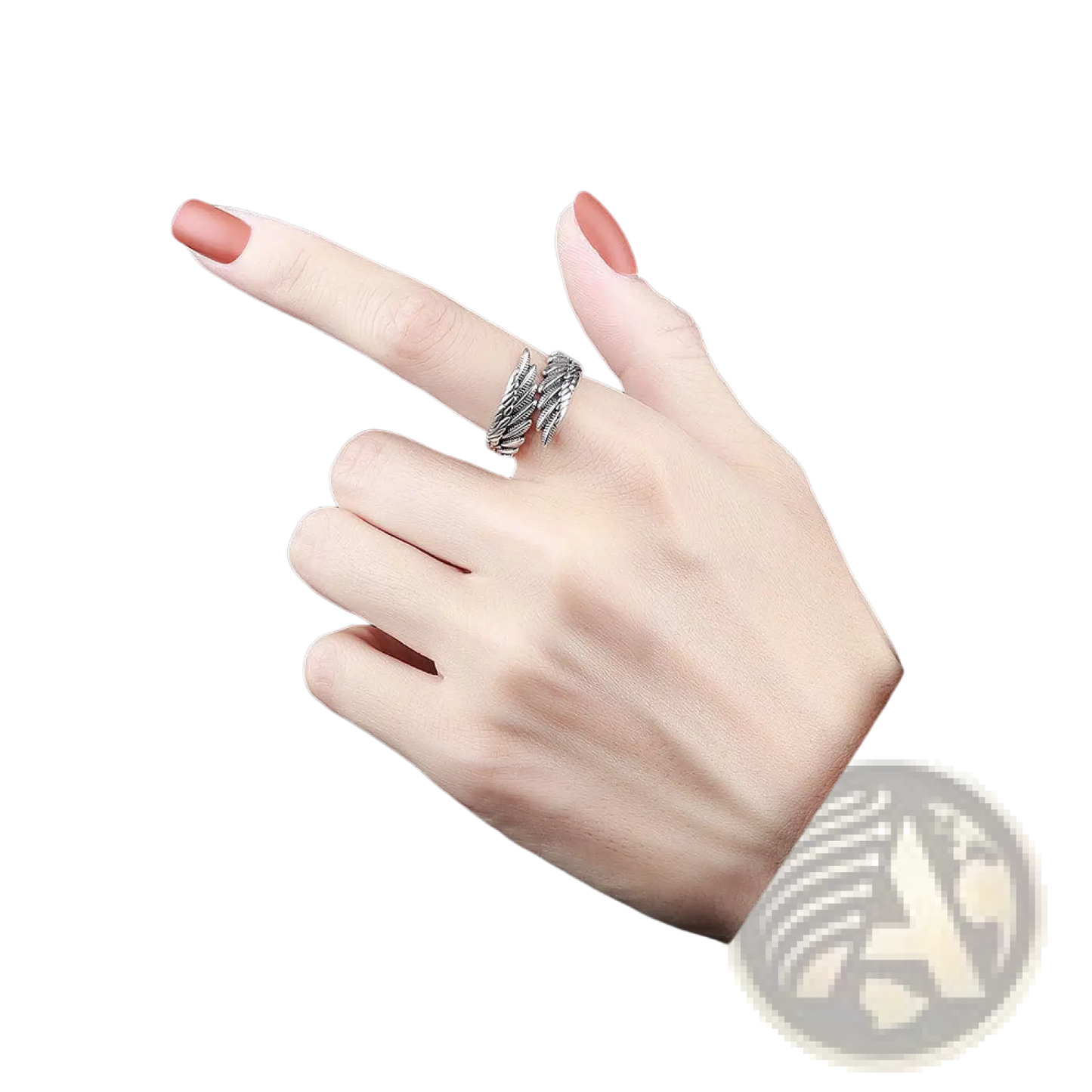 925 Sterling Silver Detailed Angel Wing Ring