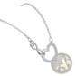 925 Sterling Silver Pave Crystal Infinity Heart Necklace