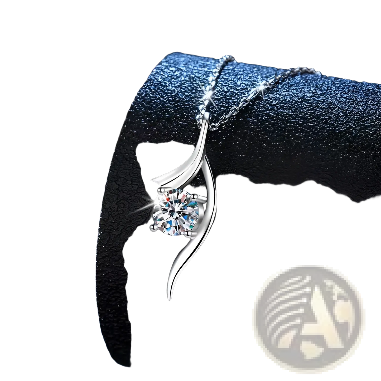 925 Sterling Silver Twisted Moissanite Solitaire Necklace