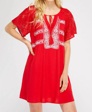 Entro - Lace & Embroidered Mini Dress