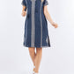 Paparazzi - Double Face Guaze Embroidered Shift Dress