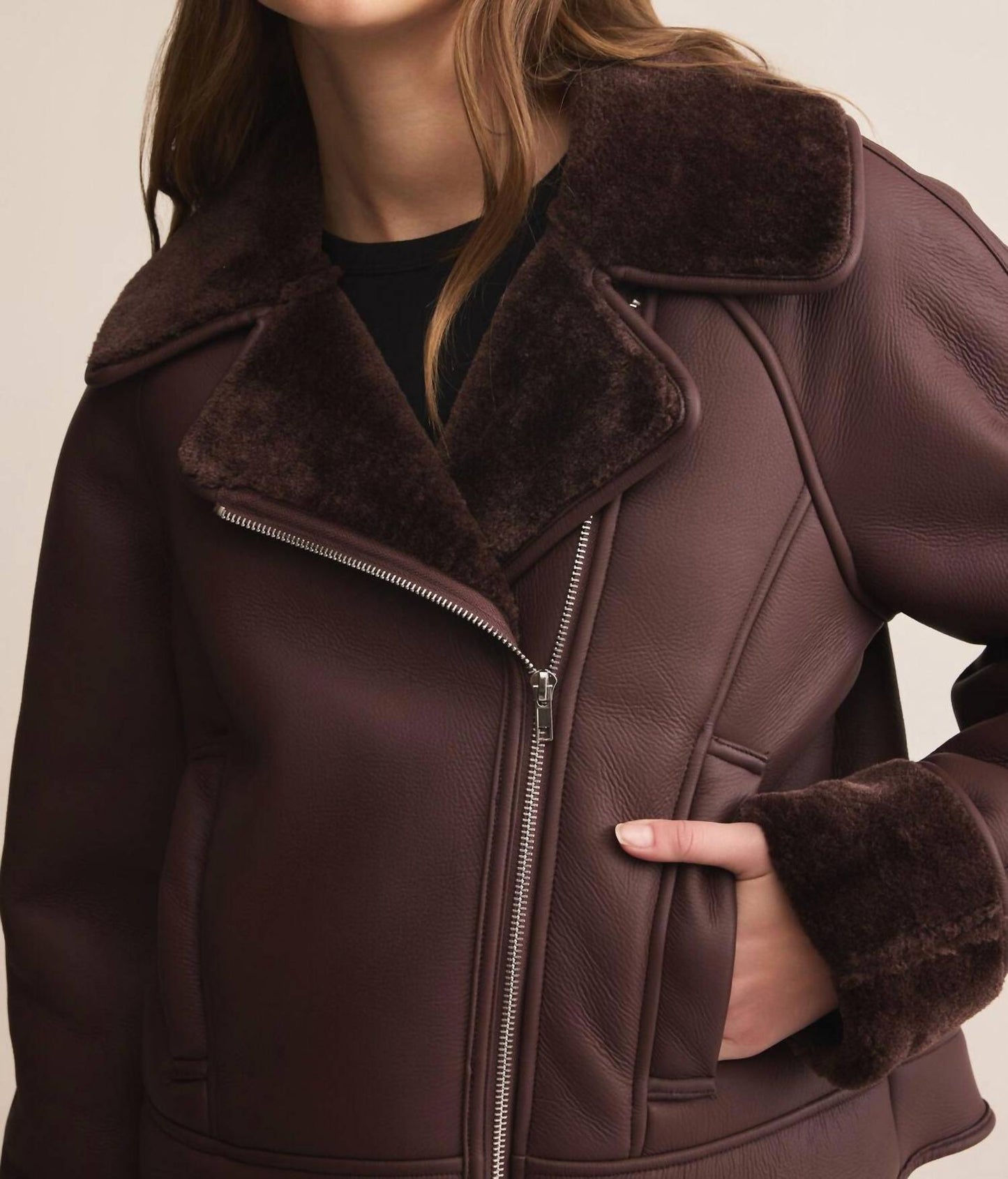 Z Supply - Georgia Faux Leather Sherpa Jacket