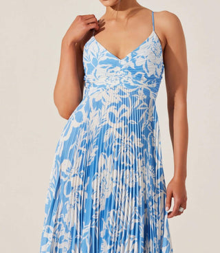 Astr - Blythe Floral Plisse Midi Dress