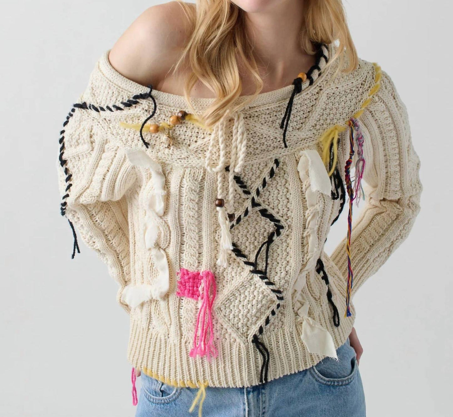 Lingua Franca - Vaggelis Off-shoulder Sweater