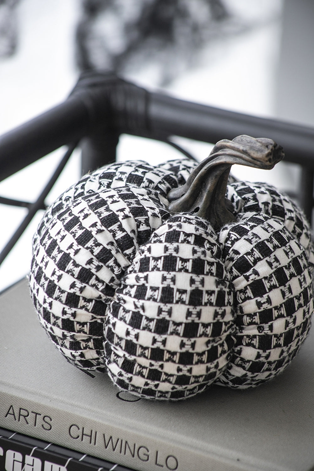 Set of Two Farmhouse Plaid Fabric Pumpkins by Bruce