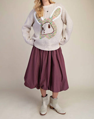 Easel - Balloon Hem Parachute Midi Skirt With Side Pockets