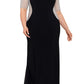 Xscape Plus Size Mixed Media Rhinestone Embellished Gown