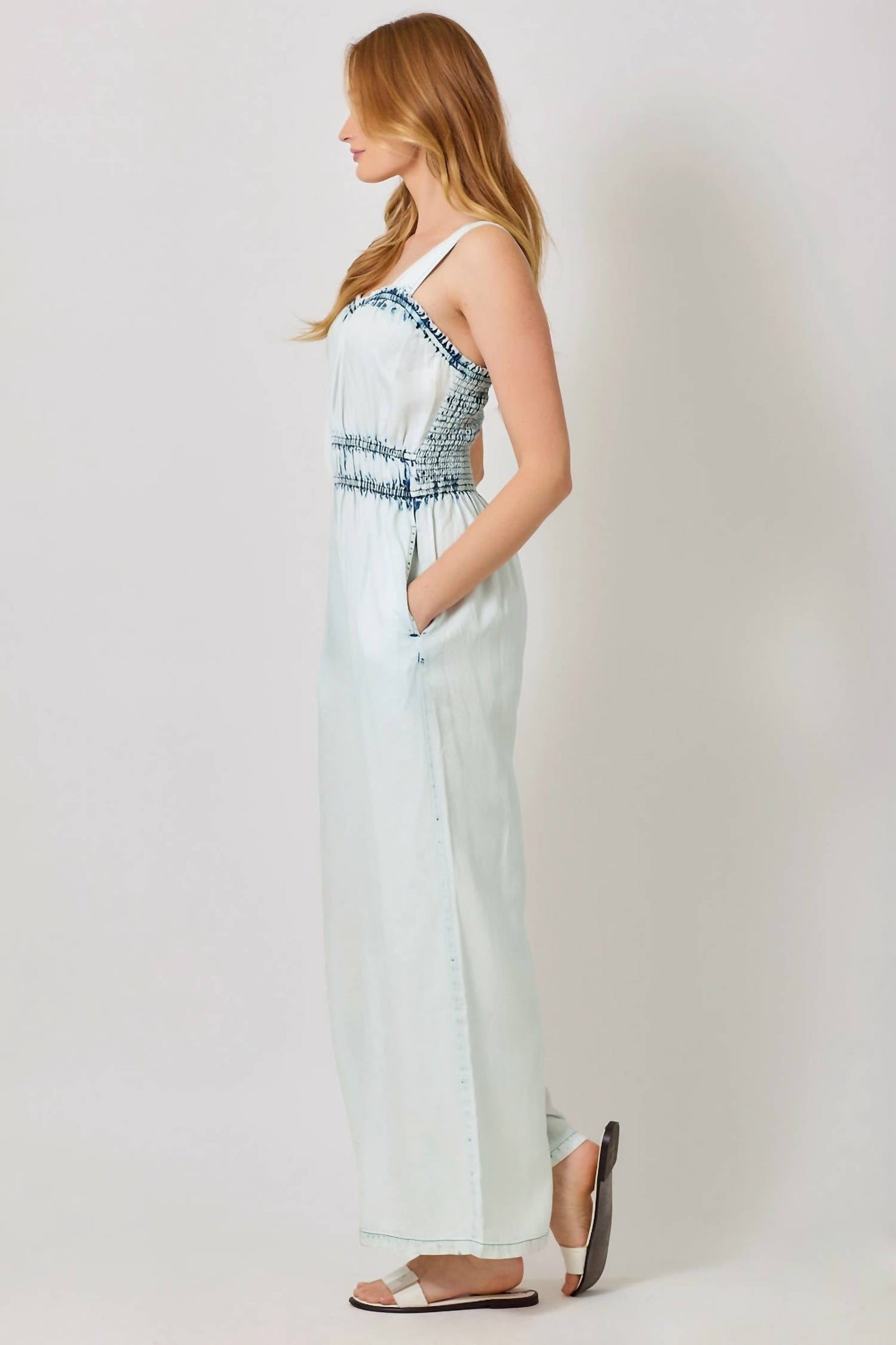 Mystree - Cinched Waist Tencel Jumpsuit