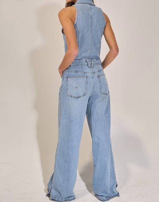 Bucketlist - Collared Wide Leg Jumpsuit