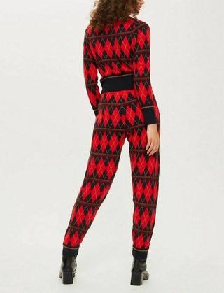 Topshop - Argyle Print Knitted Jogger Pants