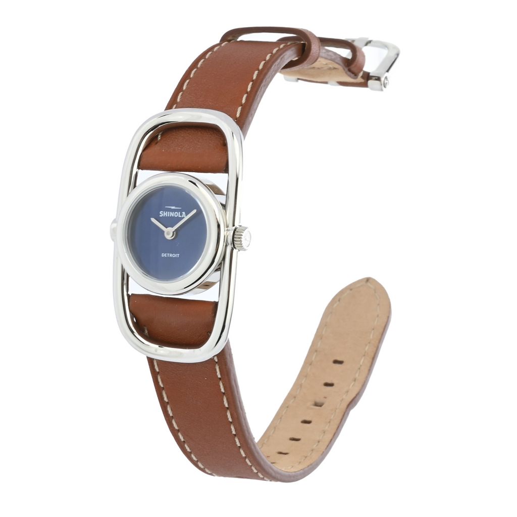 Shinola 20mm Bike Lock Swiss Quartz Leather Strap Watch