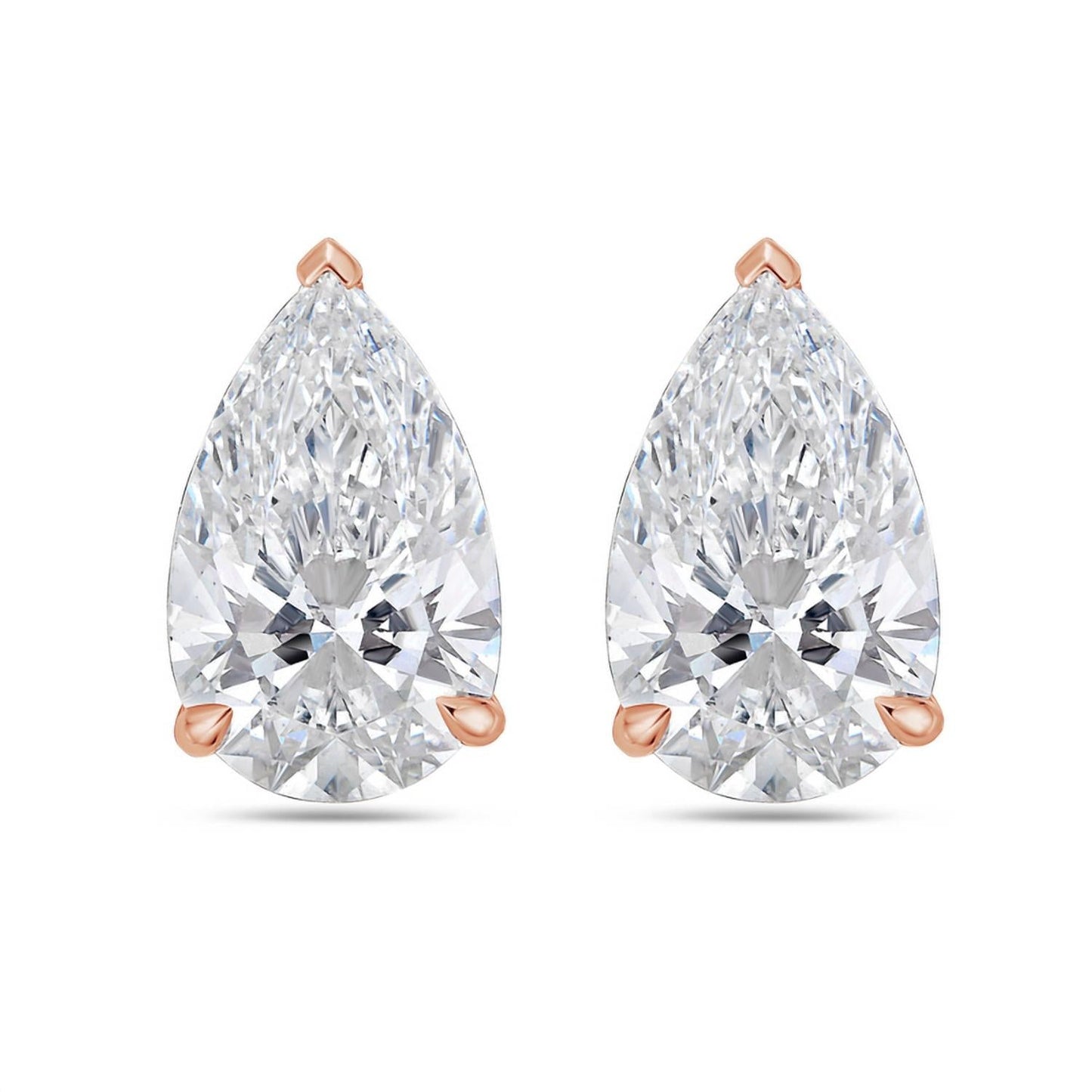 Diana M Jewels - 5.00 Cts Lab Grown Pear Cut Stud Earrings