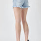 Risen - Frayed Hem Denim Shorts With Fringe Detail Pockets