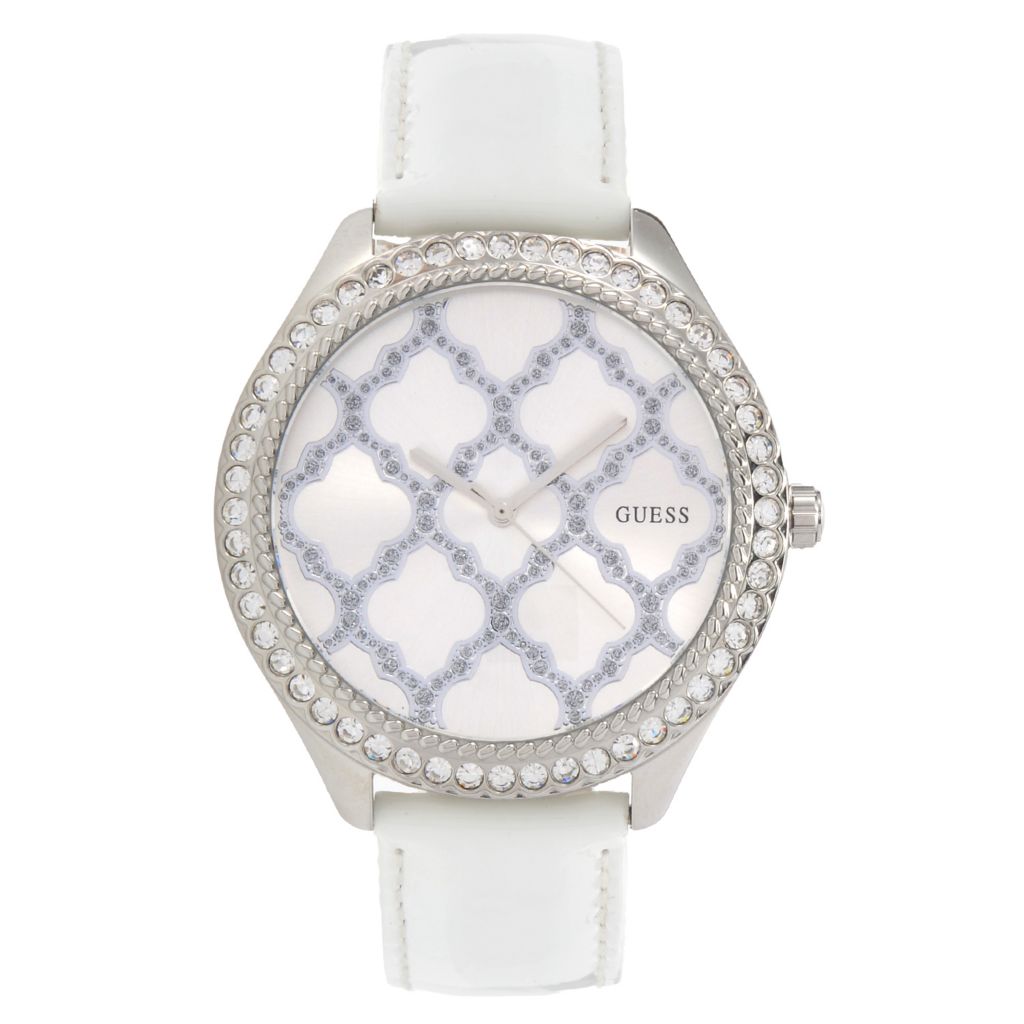 Guess Women's Majestic Quartz Crystal Accented Strap Watch
